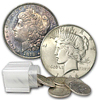Peace and Morgan silver dollars
