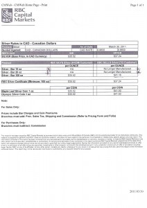 Royal Bank of Canada Says No More 10 or 20 oz Silver Bars